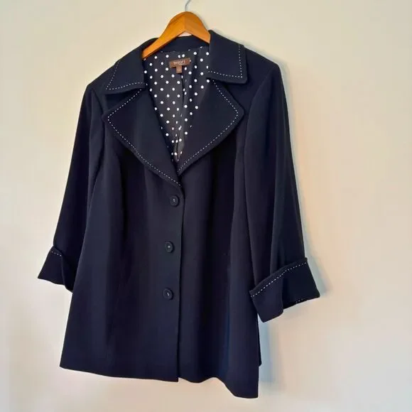 Tesori Women's Plus Black Coat Blazer Size 2X - Picture 3 of 6